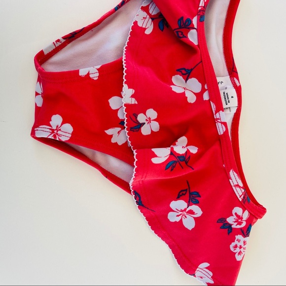 Janie and Jack Red Floral Ruffle Swim Suit Bottoms - Picture 4 of 6